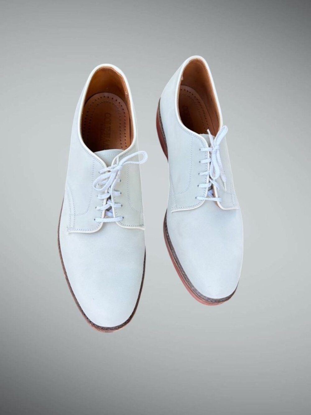 Cole Haan Men's White Buck Oxford Lace Up Suede Shoes Size 14 C